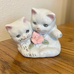 Vintage Figurine of Two Cats Cuddling 1950’s Hand Painted